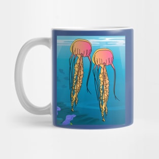 Colorful Luminous Jellyfish Sea Animals Mug